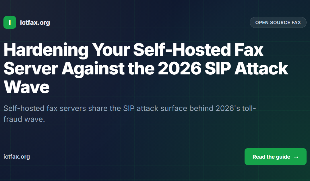 Hardening Your Self-Hosted Fax Server Against the 2026 SIP Attack Wave