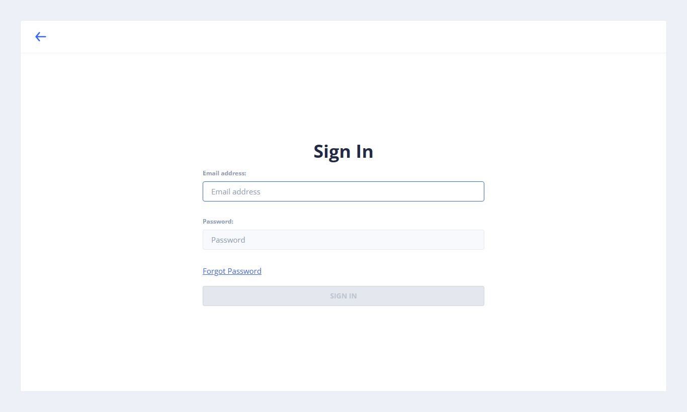 ICTFax Sign In page with email address, password and Forgot Password link